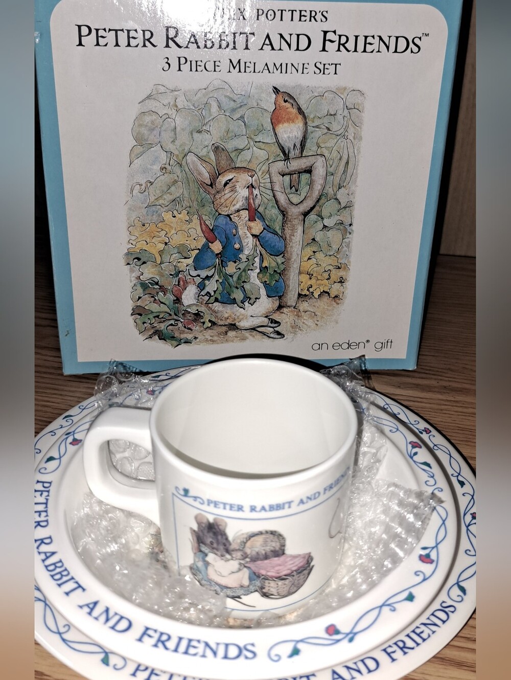 Beatrix Potter's PETER RABBIT AND FRIENDS 3 PIECE MELAMINE SET by Eden